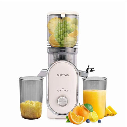 SUSTEAS Cold Press Juicer, 5.3 Inch Large Feed Opening, Slow Masticator Chute, For Whole Vegetables and Fruits, High Yield, Easy