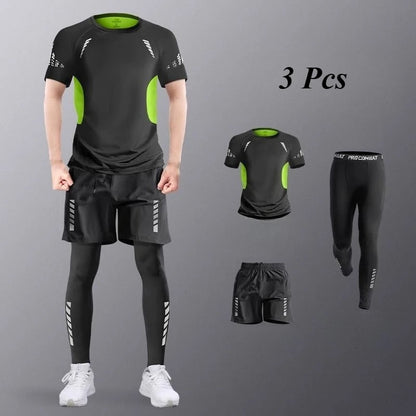 Fitness Clothes Men's Sports Suits Quick-drying Running Equipment Basketball Morning Jogging Sports Students Training Suits