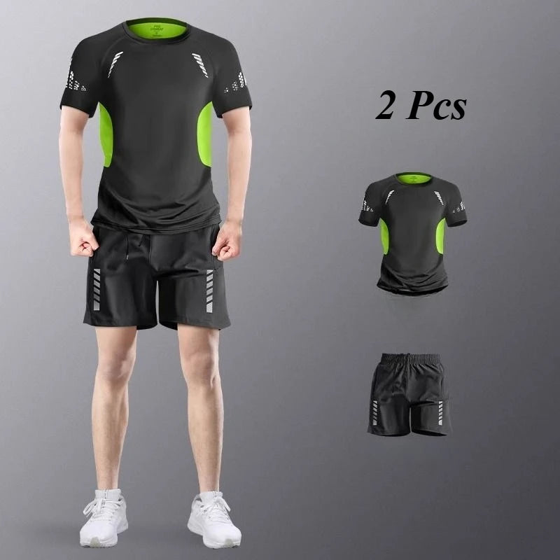 Fitness Clothes Men's Sports Suits Quick-drying Running Equipment Basketball Morning Jogging Sports Students Training Suits