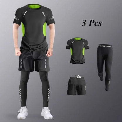 Fitness Clothes Men's Sports Suits Quick-drying Running Equipment Basketball Morning Jogging Sports Students Training Suits